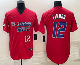 Men's Puerto Rico Baseball #12 Francisco Lindor Number 2023 Red World Baseball Classic Stitched Jersey,We sell and wholesale Men's Puerto Rico Baseball #12 Francisco Lindor Number 2023 Red World Baseball Classic Stitched Jersey on line form chian!